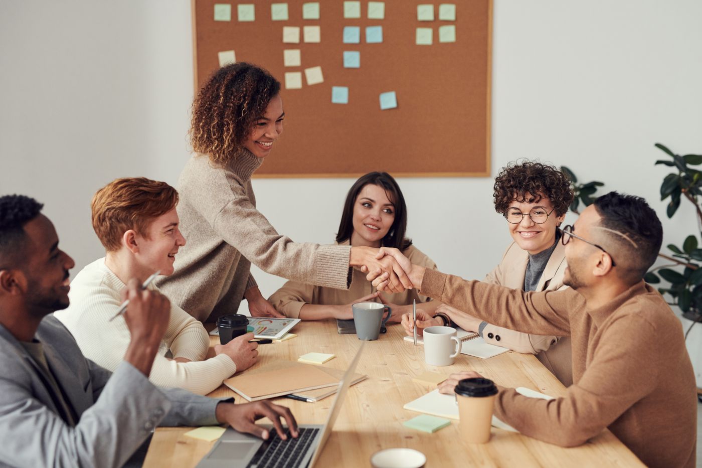 Business team developing a growth strategy